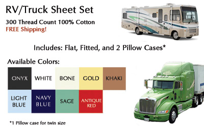 RV and Truck Sheets (300 Thread Count 100% Cotton)
