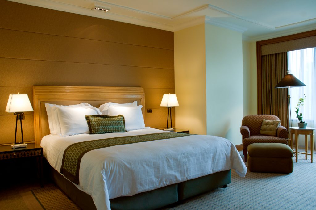Bedroom of a elegant hotel