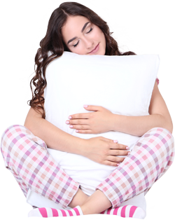 lady with pillow - free pillow offer