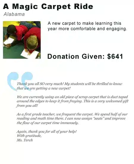 Charity donation thank you letter