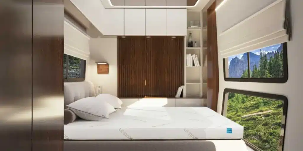 Modern RV Bedroom with Mattress
