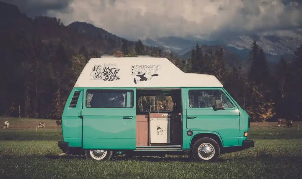 Van Camping in Field