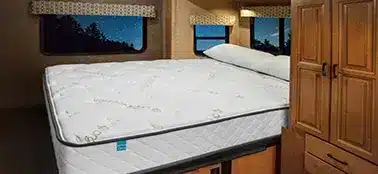 RV latex mattress in bedroom interior