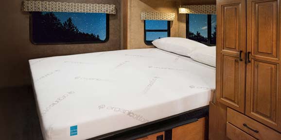 Sedona RV mattress in camper bedroom