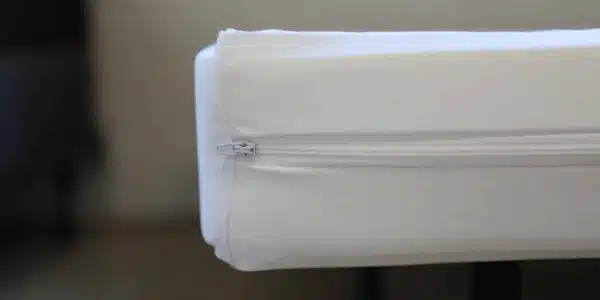 RV mattress encasement zipper detail