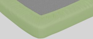 Sage green fitted sheet corner detail