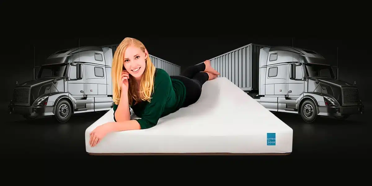 Woman on deluxe truck mattress