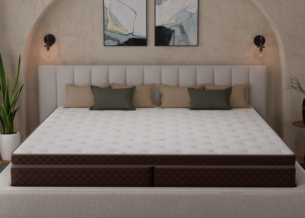 Alaskan King mattress foot view bedroom