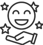 Happy family satisfaction icon