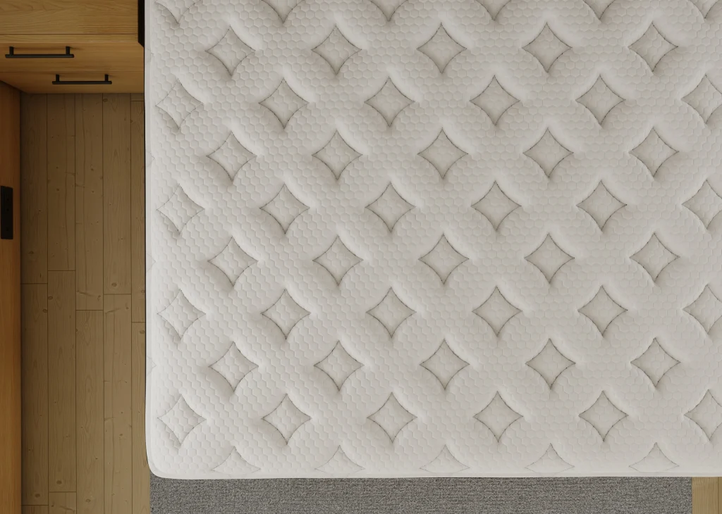 RV mattress bedroom top down view