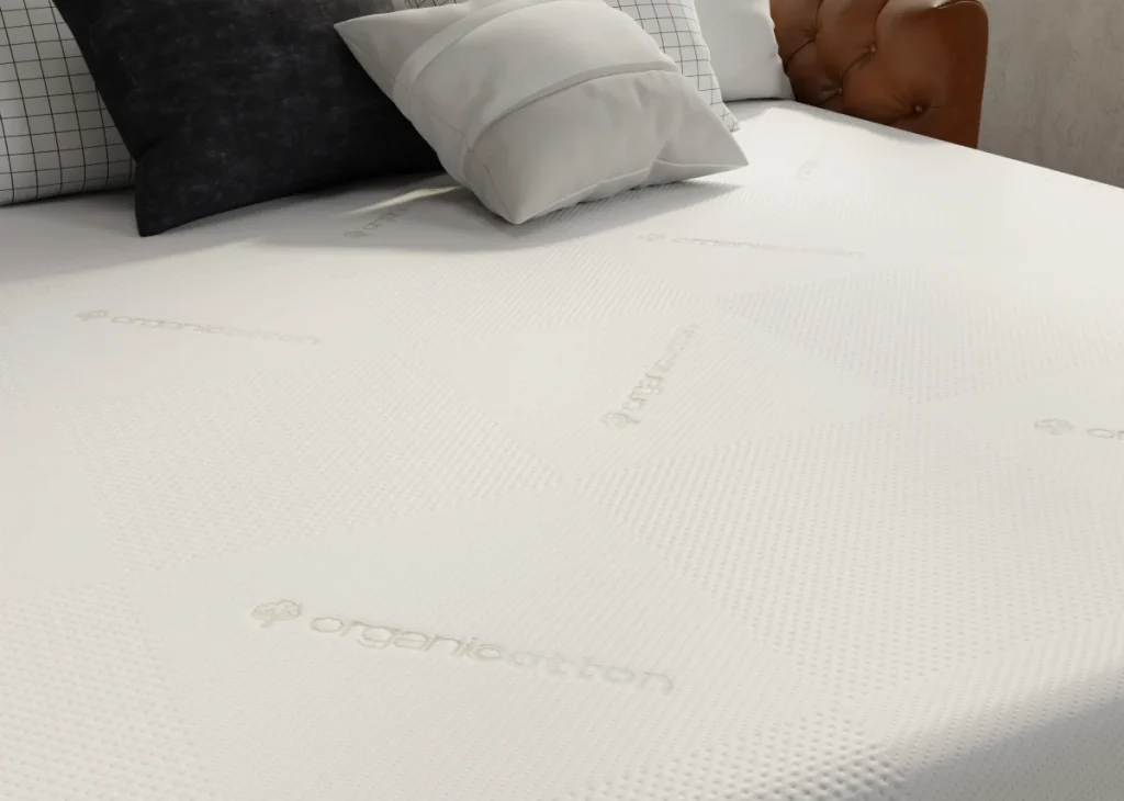 Deluxe sofa bed mattress cover closeup