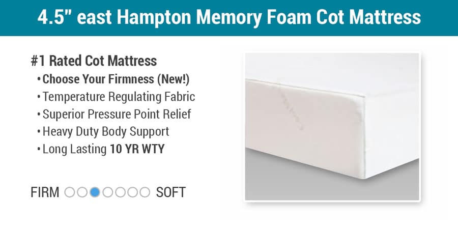 4.5" East Hampton Memory Foam Cot Mattress