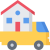 Home delivery truck icon