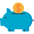 Piggy bank savings icon