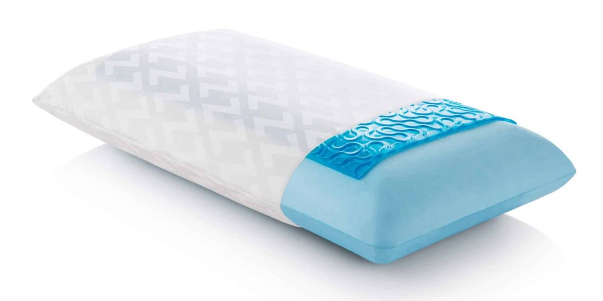 Image of a gel pillow with the cover partially removed