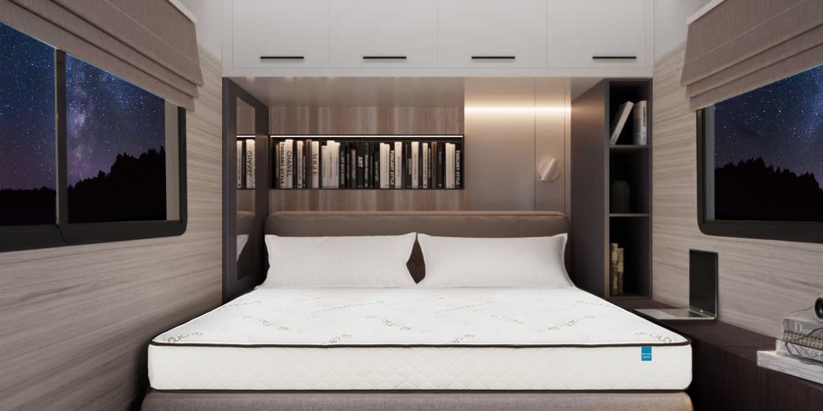 Luxury mattress in RV at Night